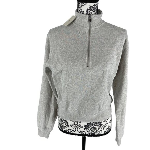 NWT Fabletics Lightweight Go-to half zip sweatshirt Grey Size Small - Picture 1 of 14